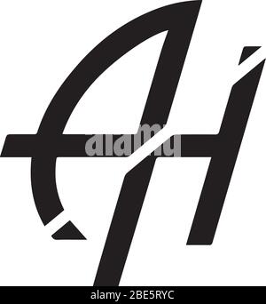 LOGO vettore DI lettera AH. LOGO VETTORE di lettere HA Illustrazione Vettoriale