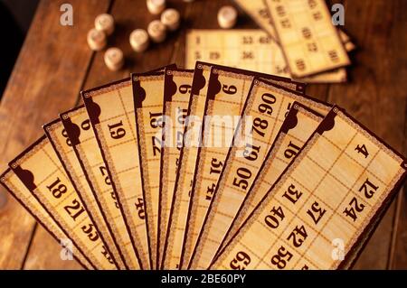 famiglia vintage interessante gioco di lotto bingo Foto Stock