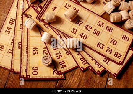 famiglia vintage interessante gioco di lotto bingo Foto Stock
