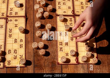 casa famiglia vintage interessante gioco di lotto bingo Foto Stock