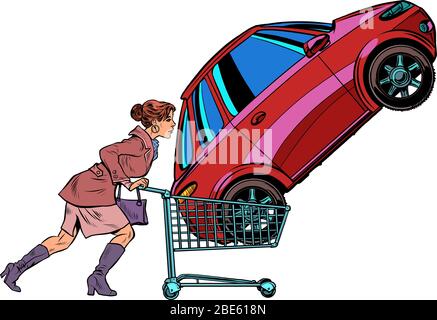 Una donna ha comprato un'automobile Illustrazione Vettoriale