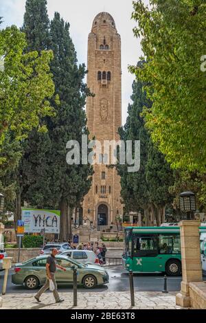 Edificio YMCA internazionale di Gerusalemme Foto Stock