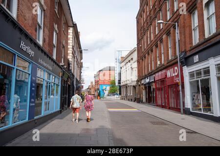 Hockley vuoto Domenica di Pasqua, durante il blocco Coronavirus, 2020 aprile Nottingham City, Nottinghamshire Inghilterra Regno Unito Foto Stock