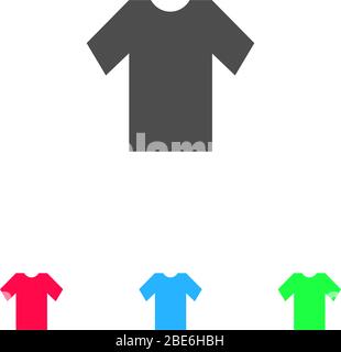 Icona Tshirt piatta. Pittogramma a colori su sfondo bianco. Simbolo di illustrazione vettoriale e icone bonus Illustrazione Vettoriale