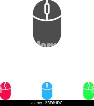 Icona mouse su computer piatta. Pittogramma a colori su sfondo bianco. Simbolo di illustrazione vettoriale e icone bonus Illustrazione Vettoriale