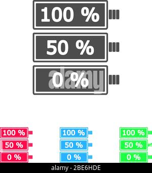 Icona batteria scarica. Pittogramma a colori su sfondo bianco. Simbolo di illustrazione vettoriale e icone bonus Illustrazione Vettoriale
