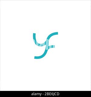 Modello di disegno vettoriale lettera iniziale fy logo o yf logo Illustrazione Vettoriale