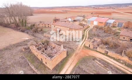 La Barbolla villaggio abbandonato nella provincia di Soria, Spagna Foto Stock