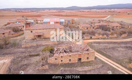 La Barbolla villaggio abbandonato nella provincia di Soria, Spagna Foto Stock