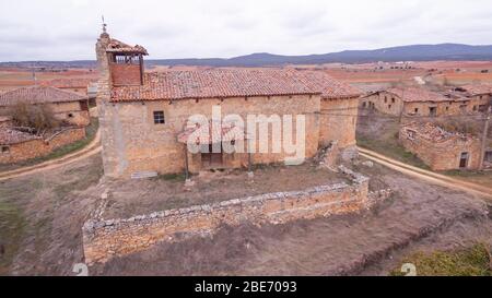 La Barbolla villaggio abbandonato nella provincia di Soria, Spagna Foto Stock