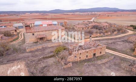 La Barbolla villaggio abbandonato nella provincia di Soria, Spagna Foto Stock