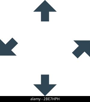 Pacchetto logistico di consegna con quattro frecce in diverse direzioni. Illustrazione vettoriale in stock isolata su sfondo bianco. Illustrazione Vettoriale