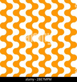 Pasta modello senza cuciture con curve gialle e bianche, pasta sfondo geometrico per menu di caffè, moderna texture vettoriale Illustrazione Vettoriale