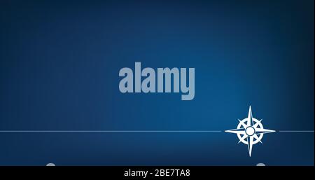 Sfondo blu con rosa bussola. Classico sfondo blu. Vettore stock Illustrazione Vettoriale