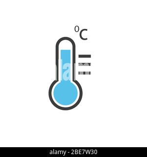 Icona blu del termometro su sfondo bianco eps 10 Illustrazione Vettoriale