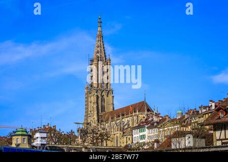 Veduta di Berna Minster, Città interna, Berna, Canton Berna, Svizzera Foto Stock