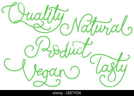 Iscrizione naturale di Calligraphy del prodotto di Vegan Illustrazione Vettoriale