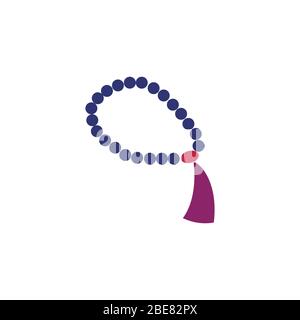 Perle icona piatta isolato su uno sfondo bianco.Ramadan vacanza design element.Religion musulmani segno Illustrazione Vettoriale