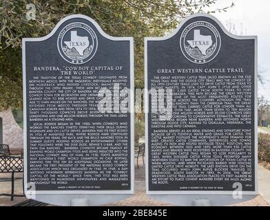 bandera afferma di essere la capitale del cowboy del texas nella regione collinare del texas Foto Stock