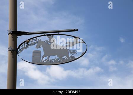 bandera afferma di essere la capitale del cowboy del texas nella regione collinare del texas Foto Stock