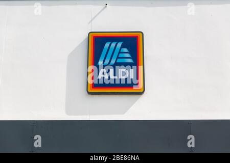 Aldi, supermercato, Westcliff-on-Sea, Regno Unito Foto Stock