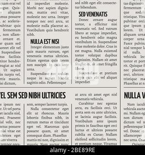 Motivo vettoriale di stampa di giornali d'epoca senza cuciture. Illustrazione di giornale senza giunture di sfondo Illustrazione Vettoriale