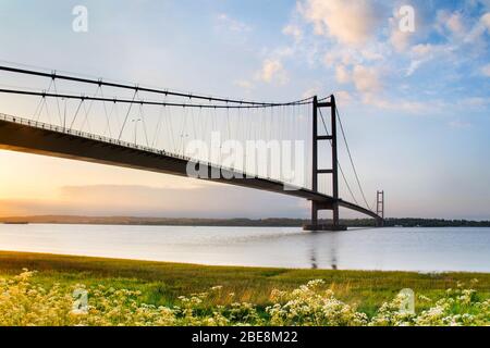 Humber Bridge a Hull Foto Stock