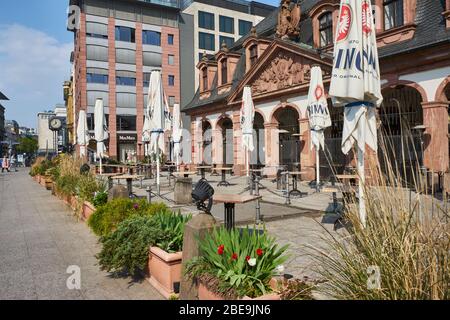 Cafe Hauptwache, wegen Corona Virus geschlossen, Innenstadt, Frankfurt am Main, Hessen, Deutschland Foto Stock