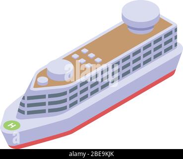 Icona nave da crociera sull'oceano, stile isometrico Illustrazione Vettoriale