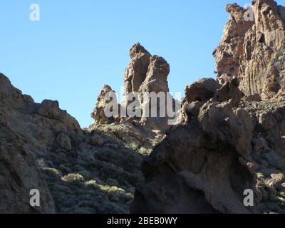 Wanderung an den Roques de Garcia, Teide Nationalpark, tenero, Kanaren, spagnolo Foto Stock