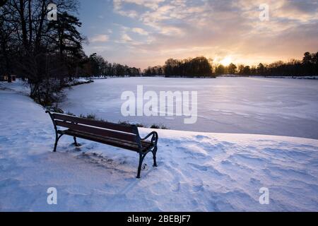 Sedile unico in inverno Foto Stock