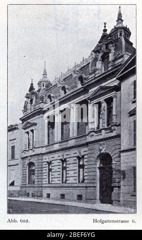 Haus Hofgartenstraße 6 Düsseldorf, Architekten ‘Boldt & Frings‘, erbaut in den 1880er Jahre. Foto Stock