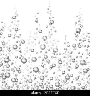 Immagine vettoriale isolata con bolle di ossigeno che si sfavano. Bolla d'aria trasparente Illustrazione Vettoriale