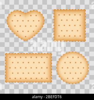 Biscotto con cartoni animati, pasticceria, biscotti per la colazione isolati su sfondo trasparente. Illustrazione vettoriale Illustrazione Vettoriale