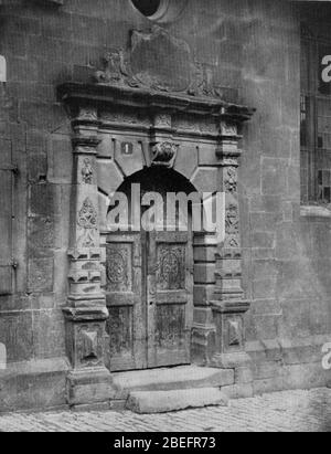 Heilbronn Portal Katharinenspitalkirche 1865. Foto Stock