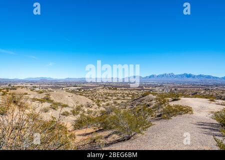Vista distante di Las Cruces, New Mexico Foto Stock