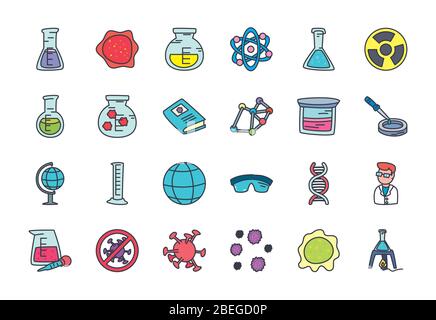 strumento geografico e icona scientifica su sfondo bianco, stile piatto, illustrazione vettoriale Illustrazione Vettoriale