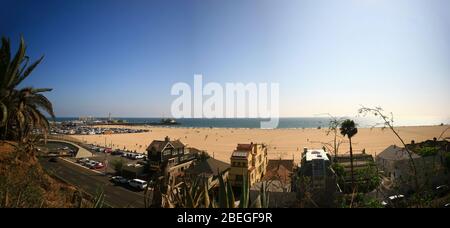 Los Angeles, 21 AGOSTO 2009 - Vista ad alta angolazione del Molo di Santa Monica Foto Stock