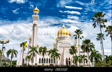 Moschea di Omar Ali Saifuddien a Bandar seri Begawan, Brunei Foto Stock