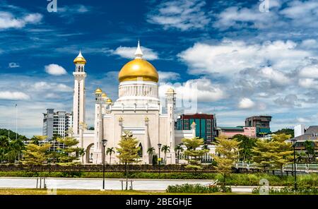 Moschea di Omar Ali Saifuddien a Bandar seri Begawan, Brunei Foto Stock