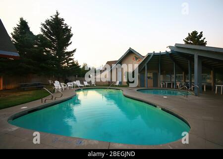 California, 12 AGOSTO 2009 - piscina del Rodeway Inn Foto Stock