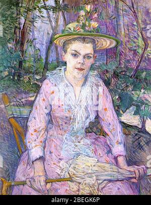 Henri de toulouse-lautrec - donna con un ombrello, 1889. Foto Stock