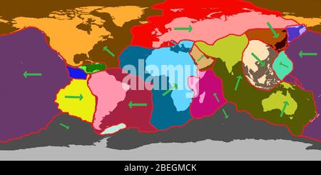 Piastre Tectoniche della Terra Foto Stock