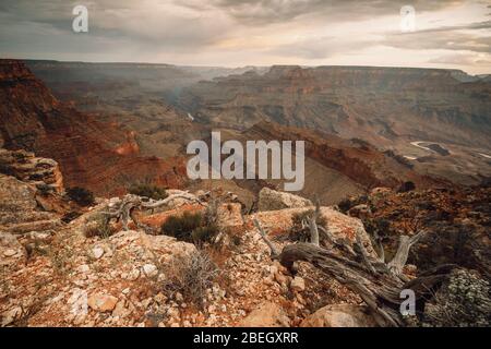 storm over Grand Canyon from mohave point Foto Stock