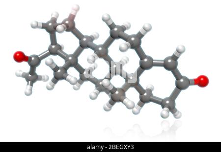 Modello molecolare del progesterone Foto Stock