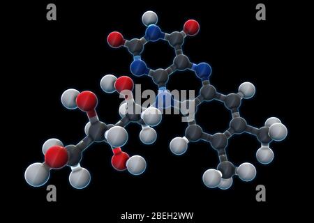 Vitamina B2, modello molecolare Foto Stock