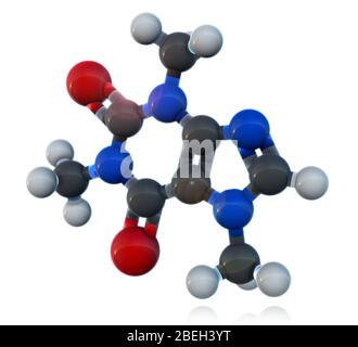 Modello molecolare della caffeina Foto Stock