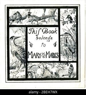 Henry Stacy Marks Bookplate-Mary Marks. Foto Stock