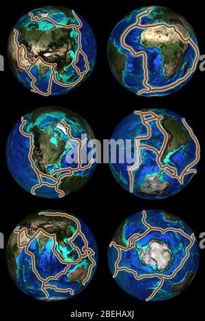 Guasti visibili in tutto il mondo, illustrazione Foto Stock