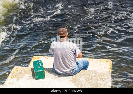 Burleigh Falls Lovesick Lake Dam Selwyn Ontario Canada in estate Foto Stock